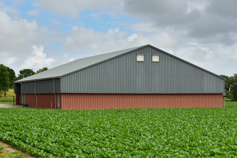 Modern farm barn for storage of the harvest