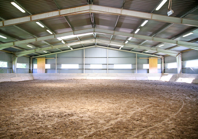 Empty riding arena shed